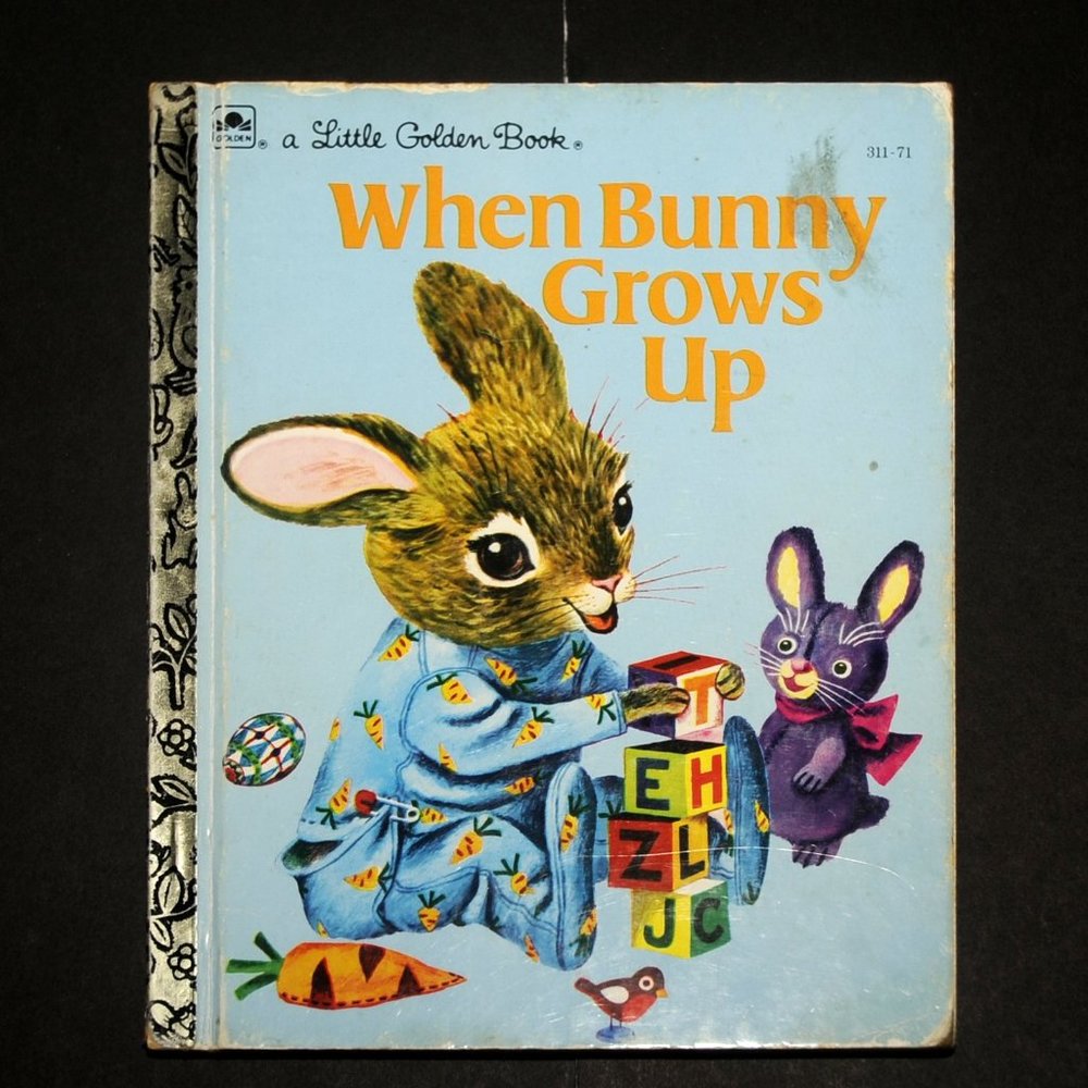 VTG Richard Scarry Little Golden Book 'When Bunny Grows Up' 1955 Easter Gift